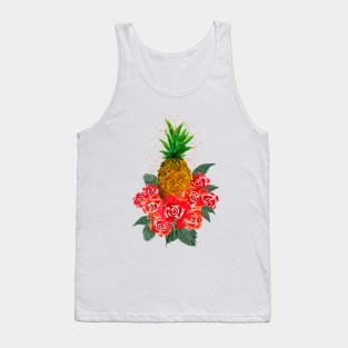 Red Roses and Pineapple Tank Top